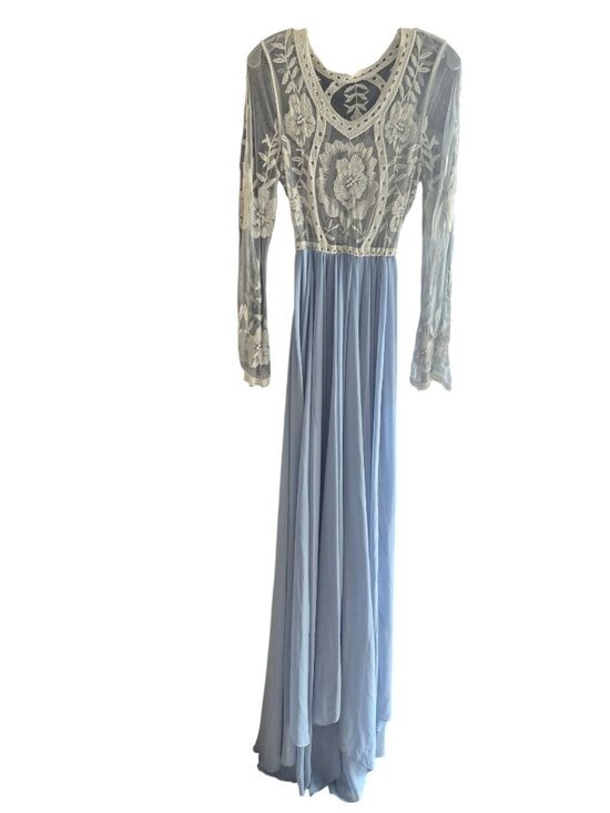 J&J Designs Dresses & Skirts - J&J Designs Boho-Inspired Light Blue Maxi Dress size XL